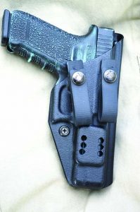 The Dark Star gear IWB holster is a good choice for concealed carry. Note the excellent fit and molding. 