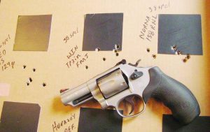 Typically, the Model 66 shot lower than the .357 Mag ammo with the .38 Special loads tested. Zeroing the revolver to a specific load would be easy with the excellent S&W micrometer rear sight. 