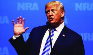 President Donald Trump delivered a free-wheeling pro-gun-rights speech to an enthusiastic audience of NRA members at the Freedom Rally in Dallas on May 4.