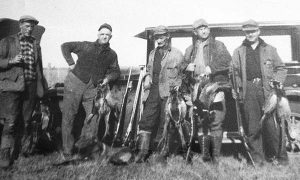 Vintage images of long-past pheasant hunts are being used to raise the interest of today’s wingshooters as can be seen by this image from a 1925 hunt on the Koester Farm. They dressed a lot different back in the “old days,” but they seemed to shoot pretty good, too! 