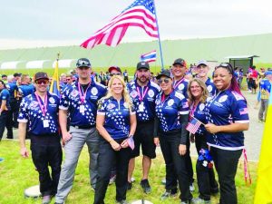 The Lucas Oil IPSC competitive team, left to right: Michael Whitesides (Texas), Scott Greene (Nevada), Becky Yackley (Wisconsin), Tobin Babcock (Indiana), Josh Froelich (Minnesota), Sky Killian (Texas), Lan Nguyen (Texas), Tim Yackley (Wisconsin), Julie Waasted (Texas) and Ursula Williams (Arizona).