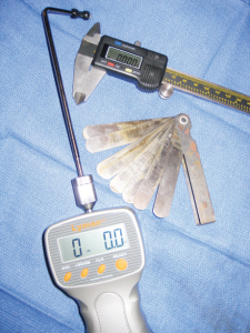 The Lyman trigger Pull Gauge is a must for doing handgun trigger jobs. Calipers and feeler gauges are just a couple of the measuring devices that are useful around the home shop.