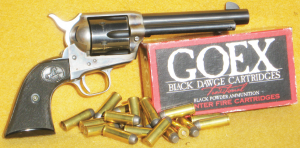 Black Dawge Cartridges loaded .45 Colt ammo with “Olde E” 3F.